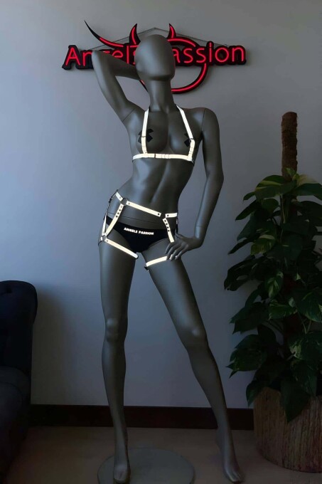 Glow-in-the-Dark Reflective Hip Harness, Sexy Wrap Around Harness - 5