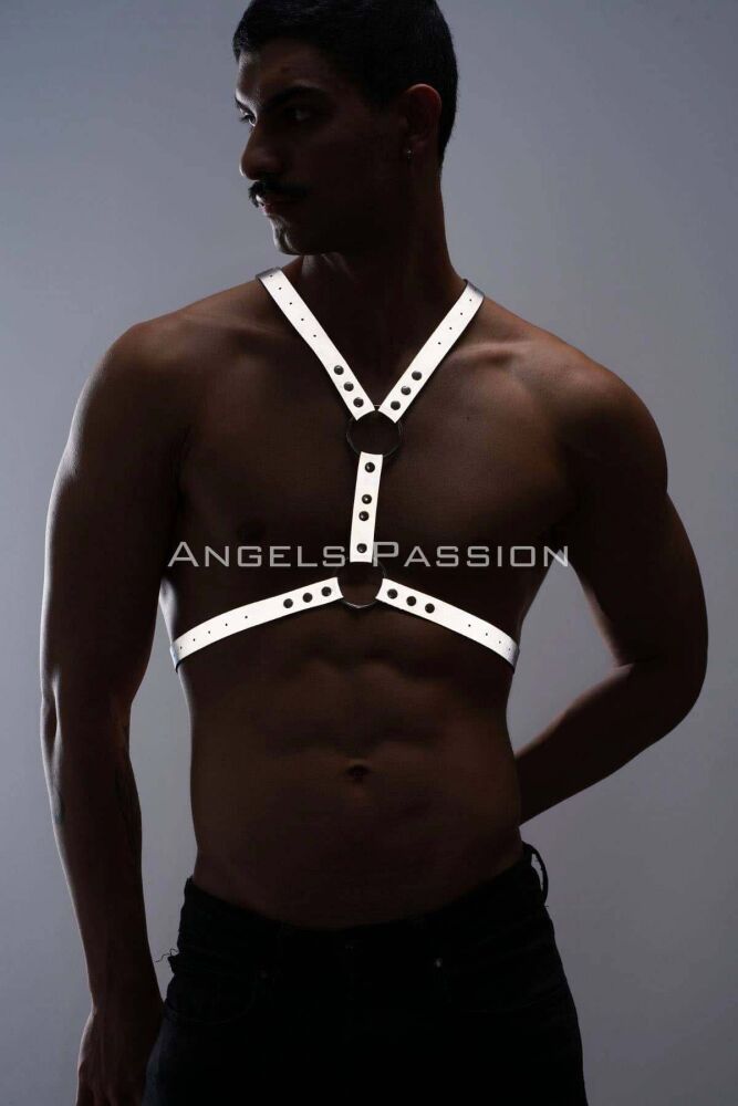 Reflective Glow in the Dark Men's Chest Harness for Partywear - 3