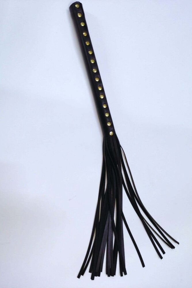 Leather and Tasseled Black Whip Set - 1