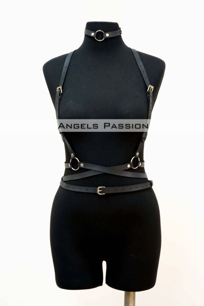 Leather Belt, Dress Belt and Choker Set - 1