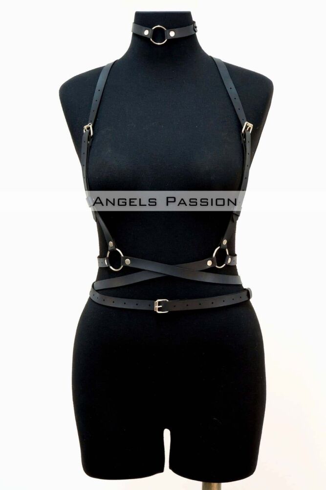 Leather Belt, Dress Belt and Choker Set - 2