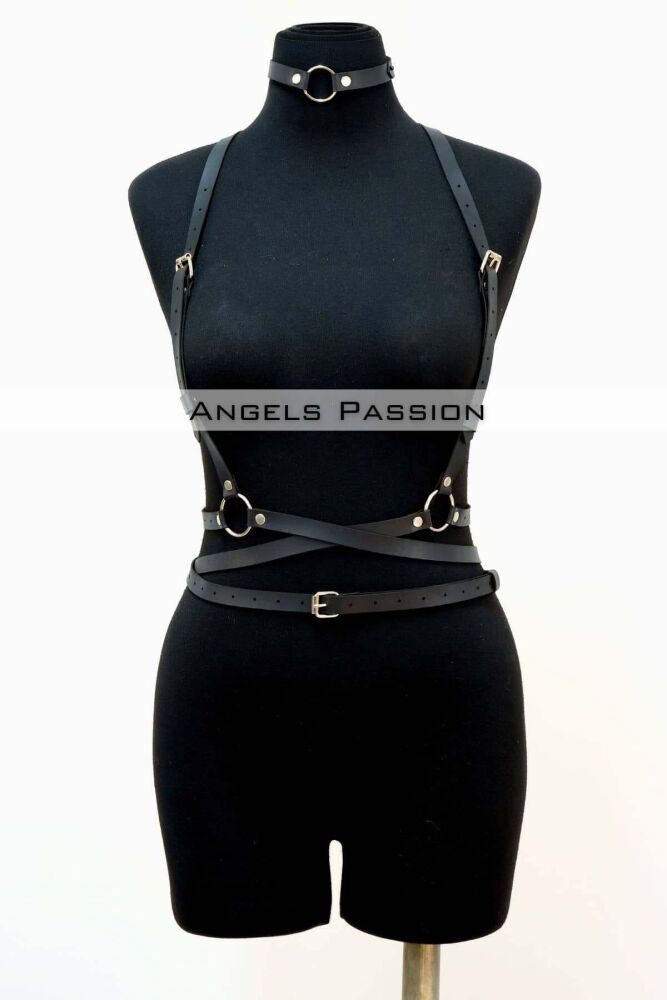 Leather Belt, Dress Belt and Choker Set - 6