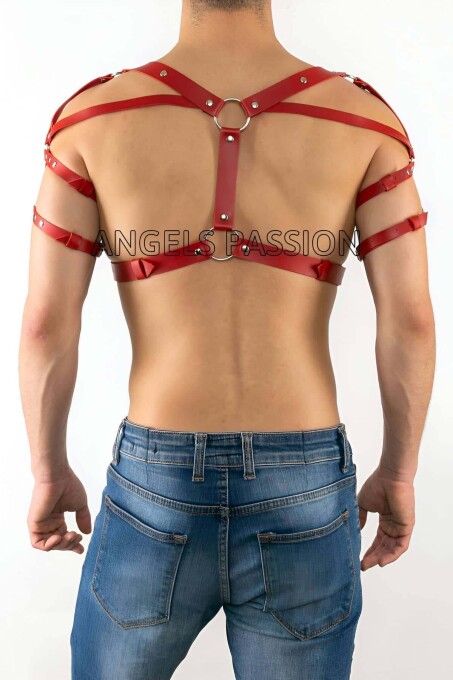 Leather Chest and Shoulder Harness, Men's Dancewear - 3