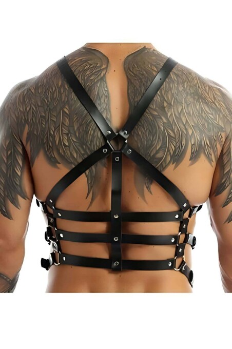 Leather Chest Belt, Stylish Men's Fancy Wear - 2