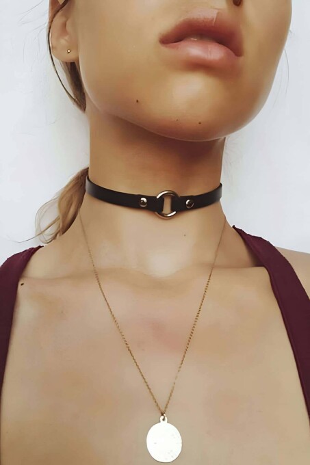 Leather Collar Necklace for Women - 1