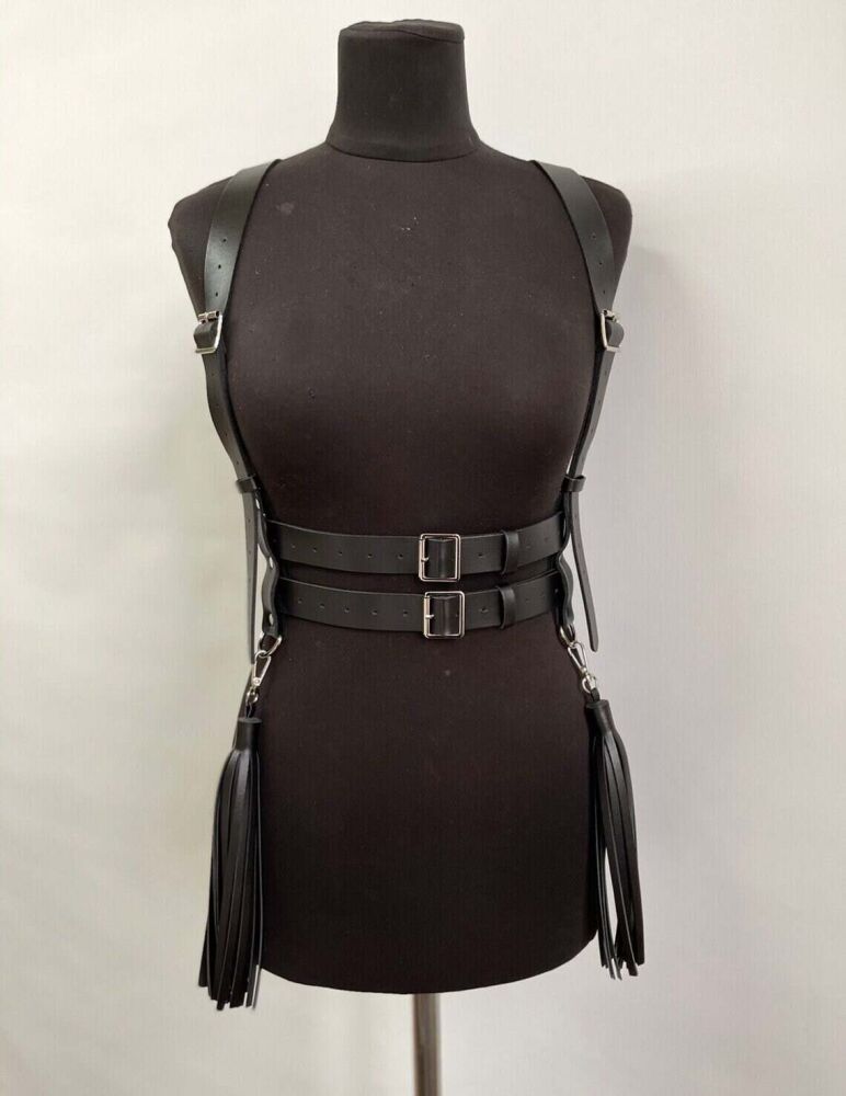 Leather Dress Belt, Shirt Belt, Fashionable and Stylish Tasseled Leather Belt - 1