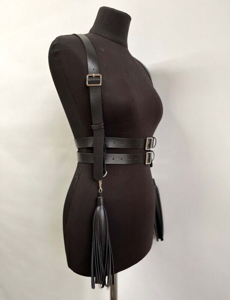 Leather Dress Belt, Shirt Belt, Fashionable and Stylish Tasseled Leather Belt - 4