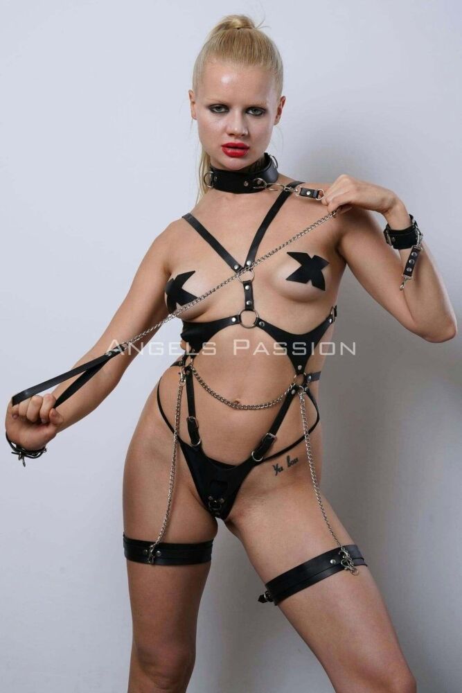 Leather Fancy Wear with Collar for Party and Underwear - 11