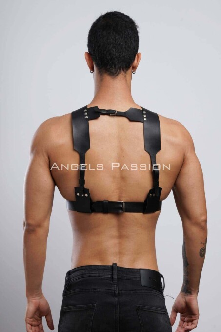 Leather Men's Chest Harness for Clubwear and Partywear - 8