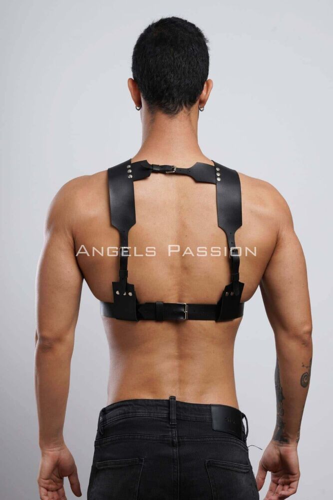 Leather Men's Chest Harness for Clubwear and Partywear - 8