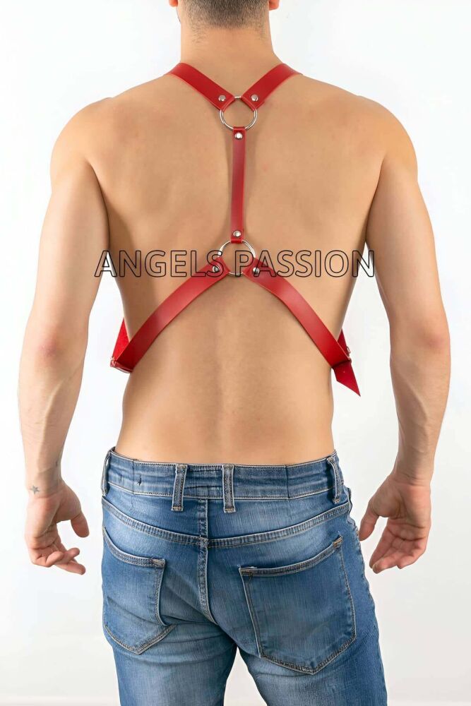 Leather Men's Harness for Pants and Chest Accessory - 2