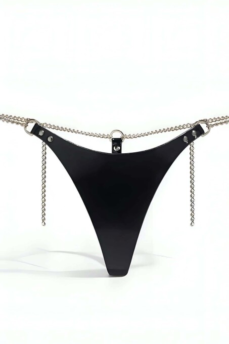 Leather Thong Harness with Waist Chain, Fantasy Thong - 2