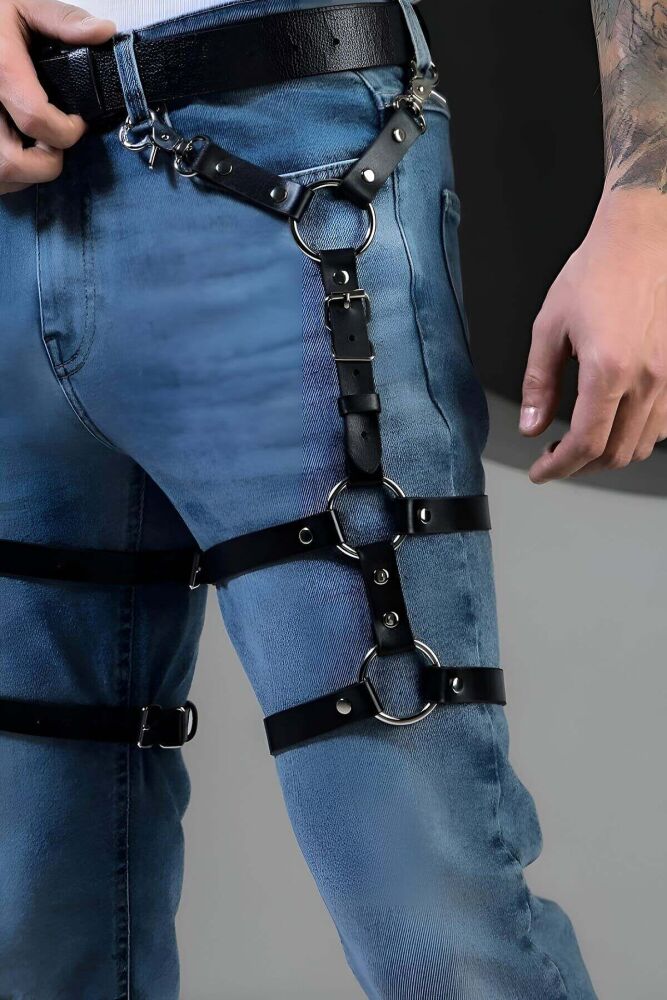 Men's Stylish Belt and Leg Accessory - 1