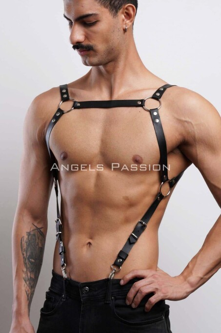 Men's Belt Over Shirt and Chest Belt for Fancy Leather Clothing - 4