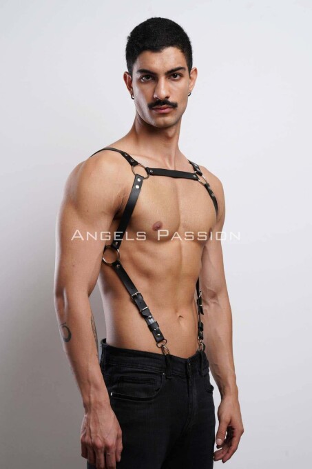 Men's Belt Over Shirt and Chest Belt for Fancy Leather Clothing - 5