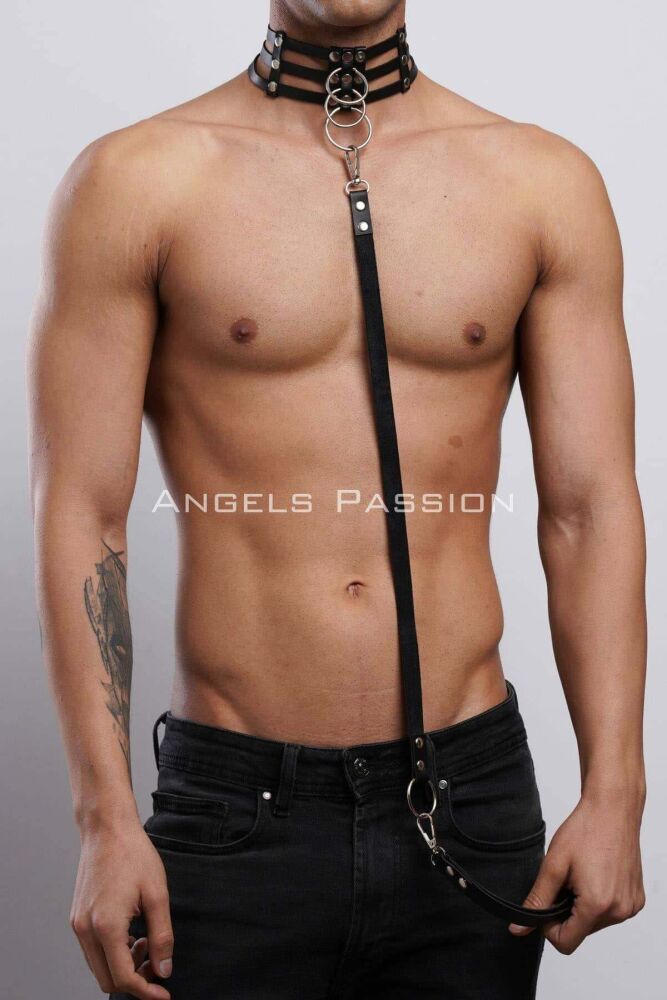 Men's Choker and Leash Set for Partywear - 4