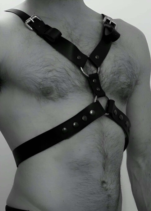 Men's Cross Detailed Fantasy Chest Harness - 1