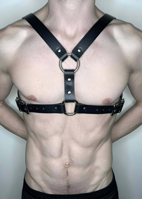 Men's Fancy Leather Harness Outfit - 1