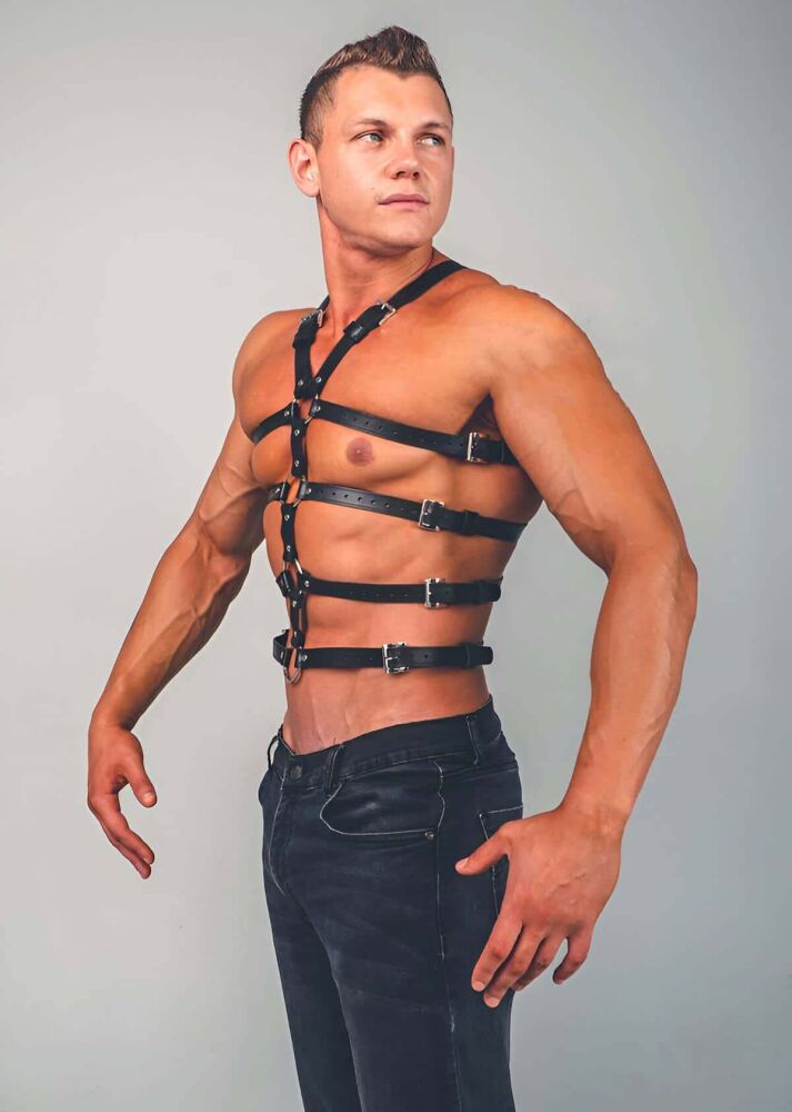 Men's Fancy Wear Gay Leather Harness - 1