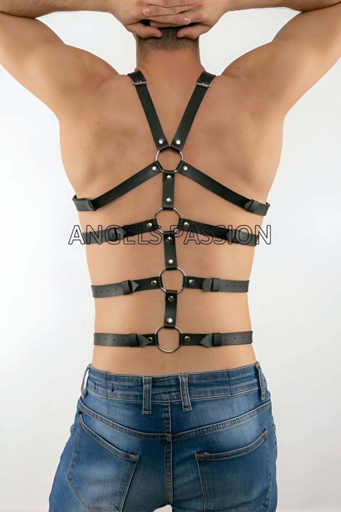 Men's Fancy Wear Gay Leather Harness - 4