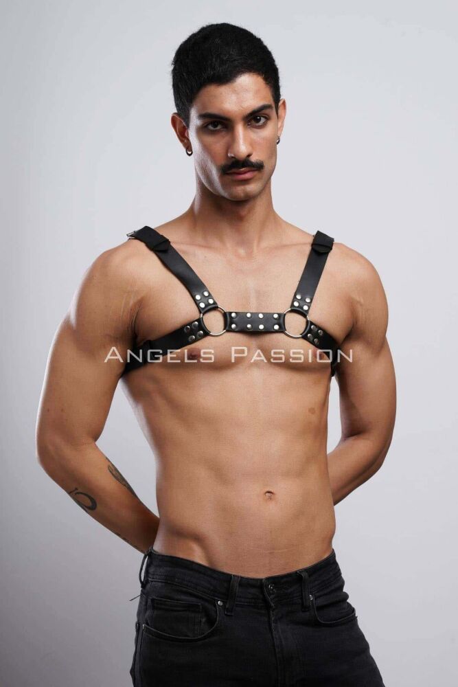 Men's Fantasy Leather Chest Harness - 1