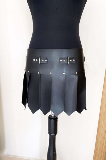 Men's Gladiator Leather Skirt - 1