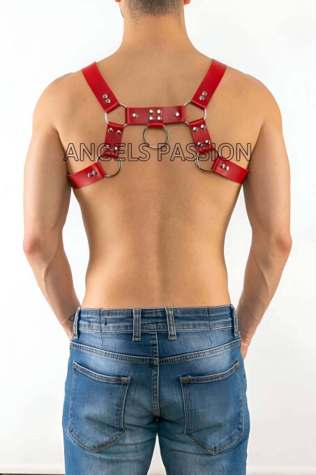 Men's Leather Body Harness and Gay Underwear Set - 3