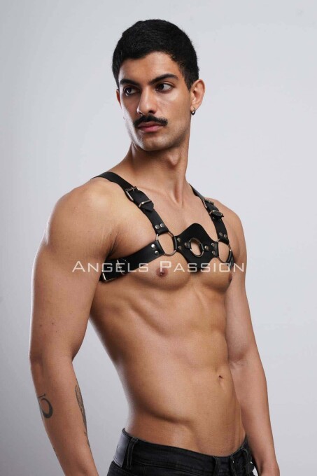 Men's Leather Chest Harness and Underwear for Fancy Wear - 2