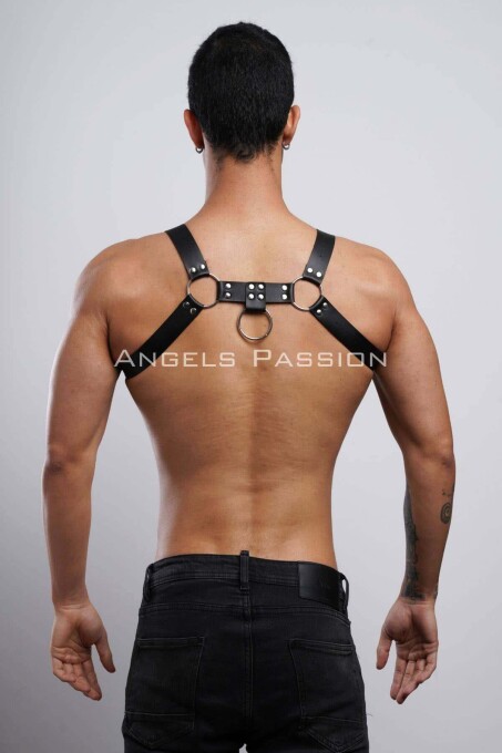 Men's Leather Chest Harness and Underwear for Fancy Wear - 6