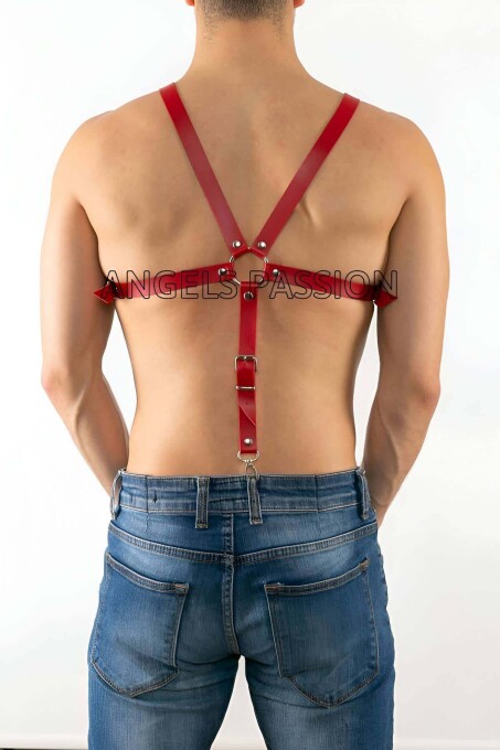 Men's Leather Chest Harness, Fancy Wear - 3