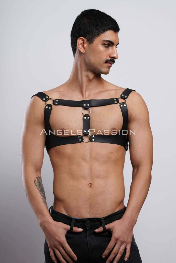 Men's Leather Chest Harness for Club and Party - 1