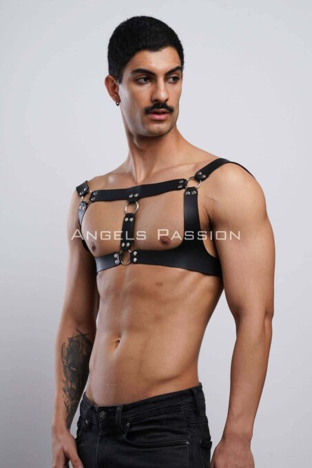 Men's Leather Chest Harness for Club and Party - 3