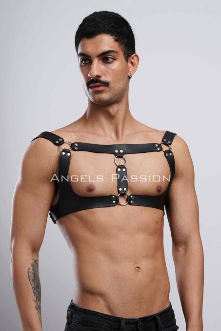 Men's Leather Chest Harness for Club and Party - 5