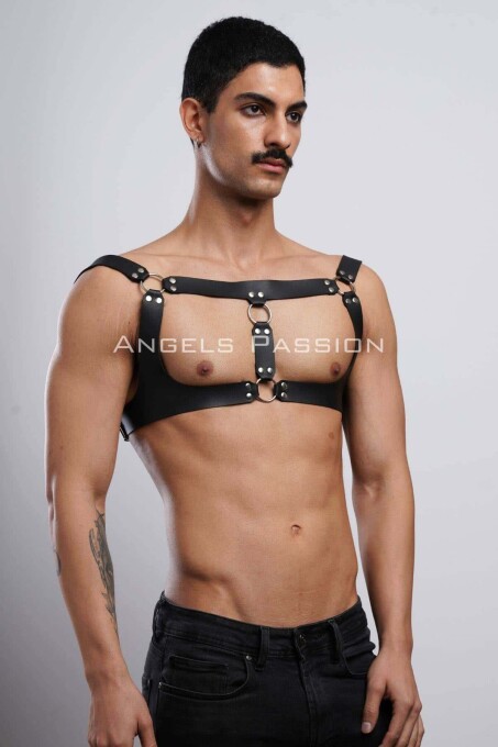 Men's Leather Chest Harness for Club and Party - 6