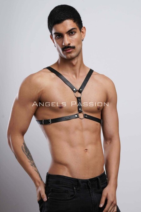 Men's Leather Chest Harness for Club and Partywear - 5