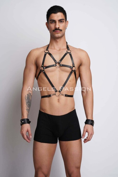 Men's Leather Chest Harness for Fancy Wear and Partywear - 1