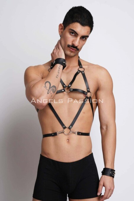 Men's Leather Chest Harness for Fancy Wear and Partywear - 4