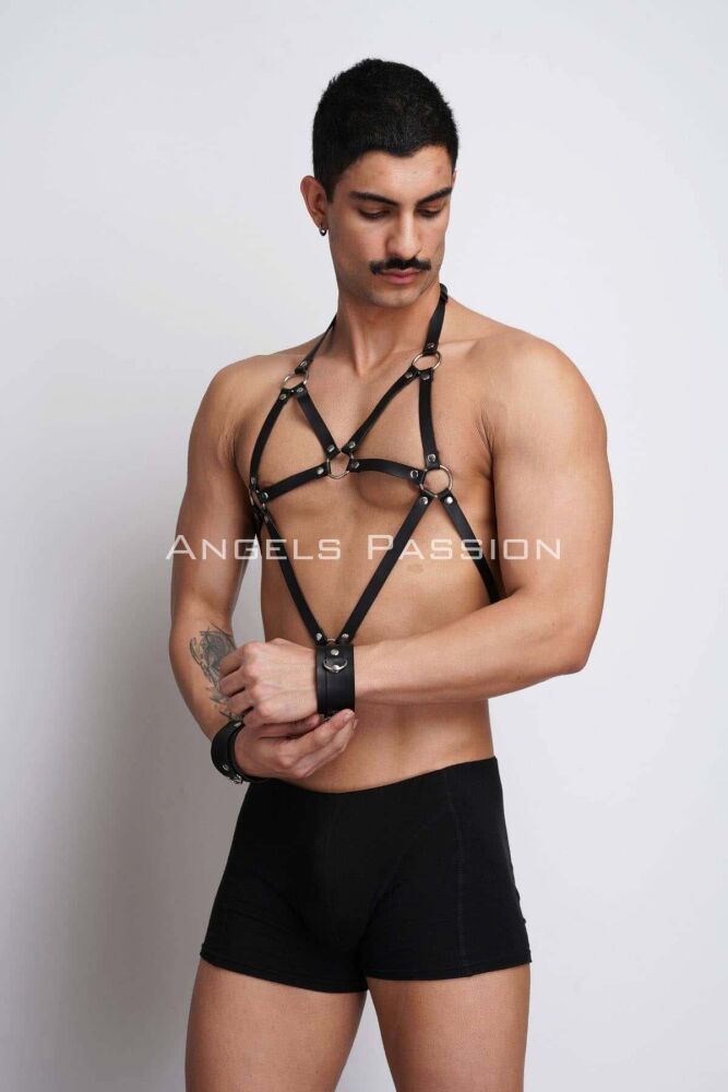 Men's Leather Chest Harness for Fancy Wear and Partywear - 5