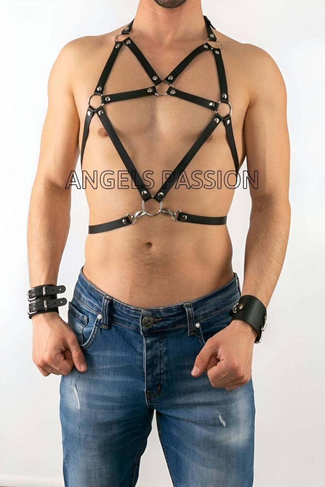 Men's Leather Chest Harness for Sexy Look - 1