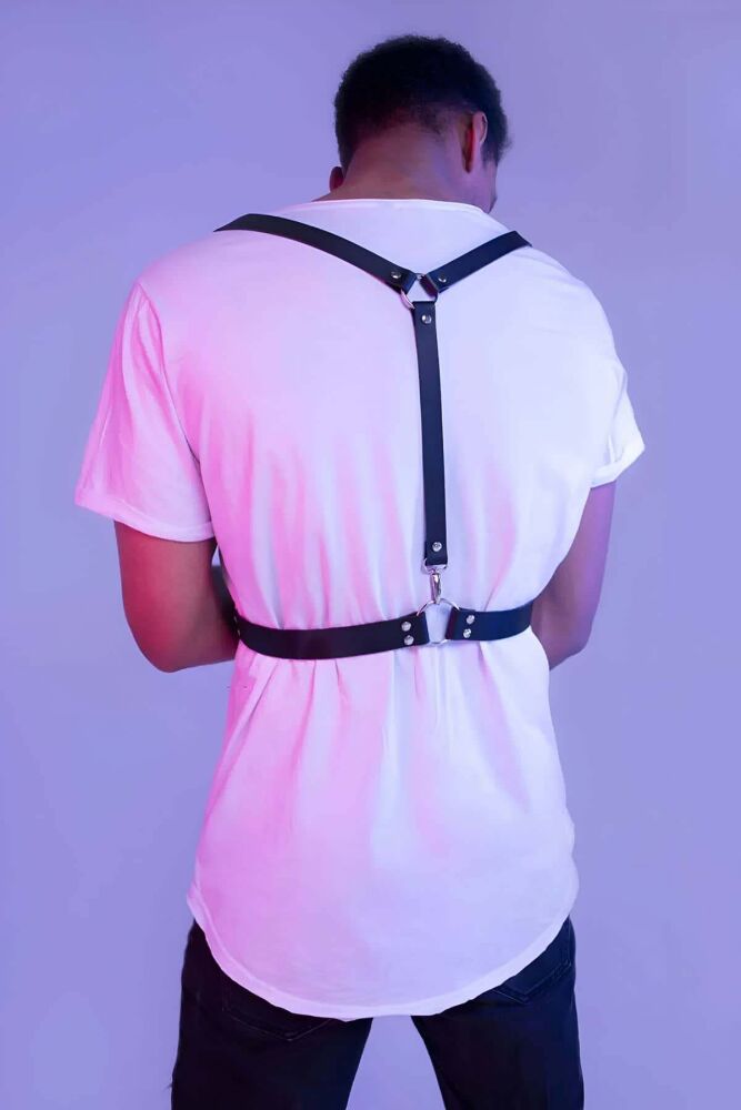 Men's Leather Chest Harness for Shirts - 2