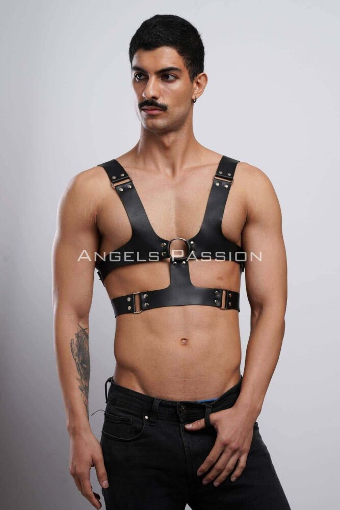 Men's Leather Chest Harness for Stylish Outfits - 1