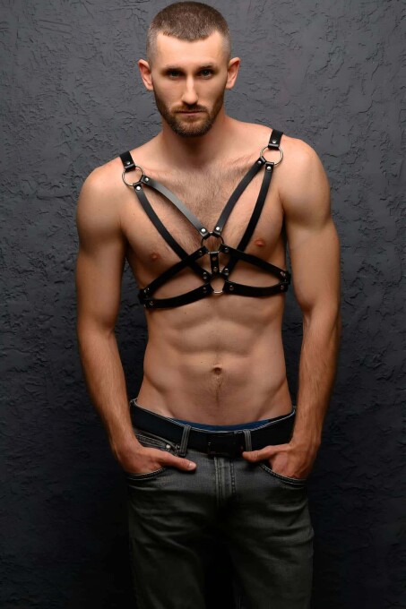 Men's Leather Chest Harness - 1