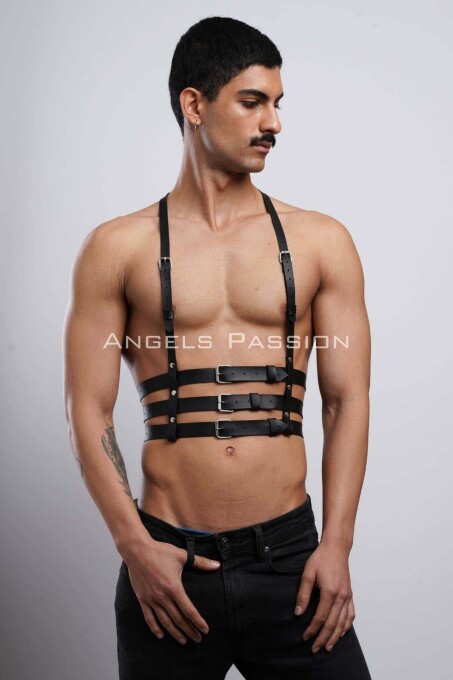 Men's Leather Clubwear and Techno Party Outfit - 1