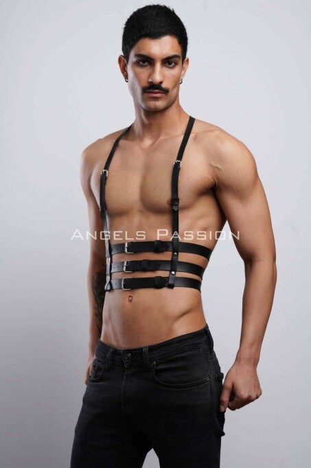 Men's Leather Clubwear and Techno Party Outfit - 3