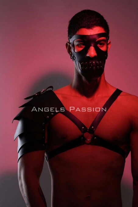 Men's Leather Cosplay Suit with Mask, Barbarian Costume - 8