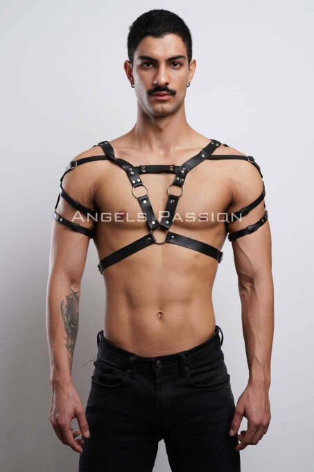 Men's Leather Harness for Partywear and Party Dress Accessories - 1