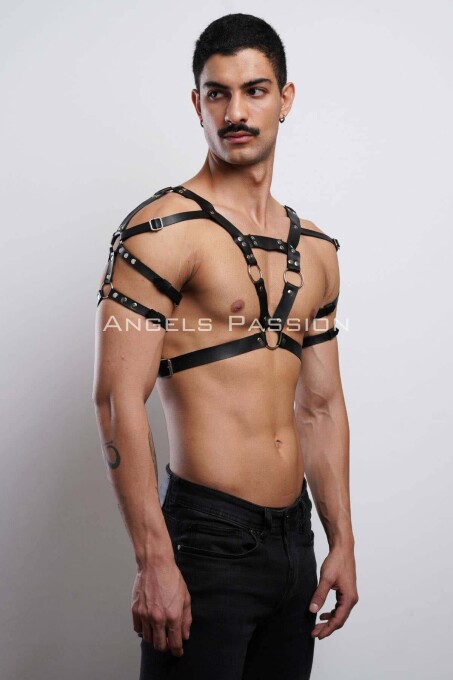 Men's Leather Harness for Partywear and Party Dress Accessories - 3