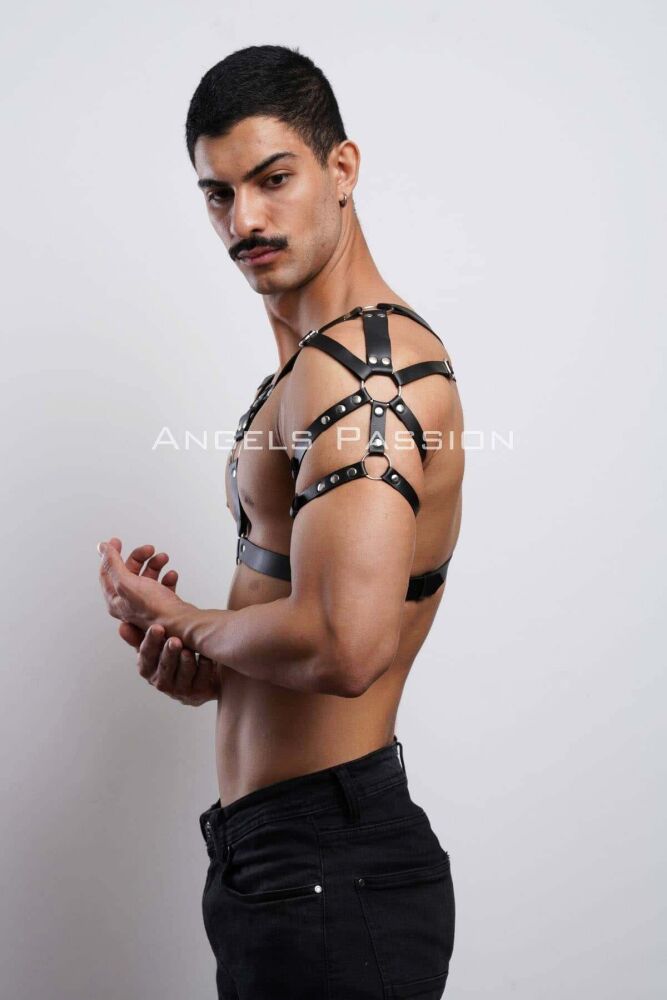 Men's Leather Harness for Partywear and Party Dress Accessories - 6