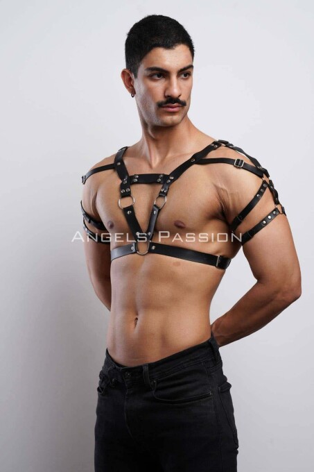 Men's Leather Harness for Partywear and Party Dress Accessories - 7