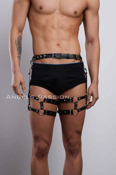 Men's Leg Harness and Trouser Belt Suspenders - 1